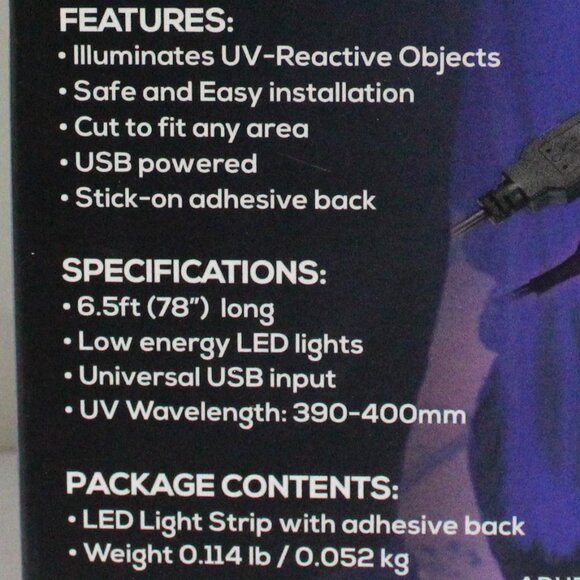 2 Boxes (Contains 1 Each) Black Light LED Light Strip - USB Powered - Picture 8 of 9